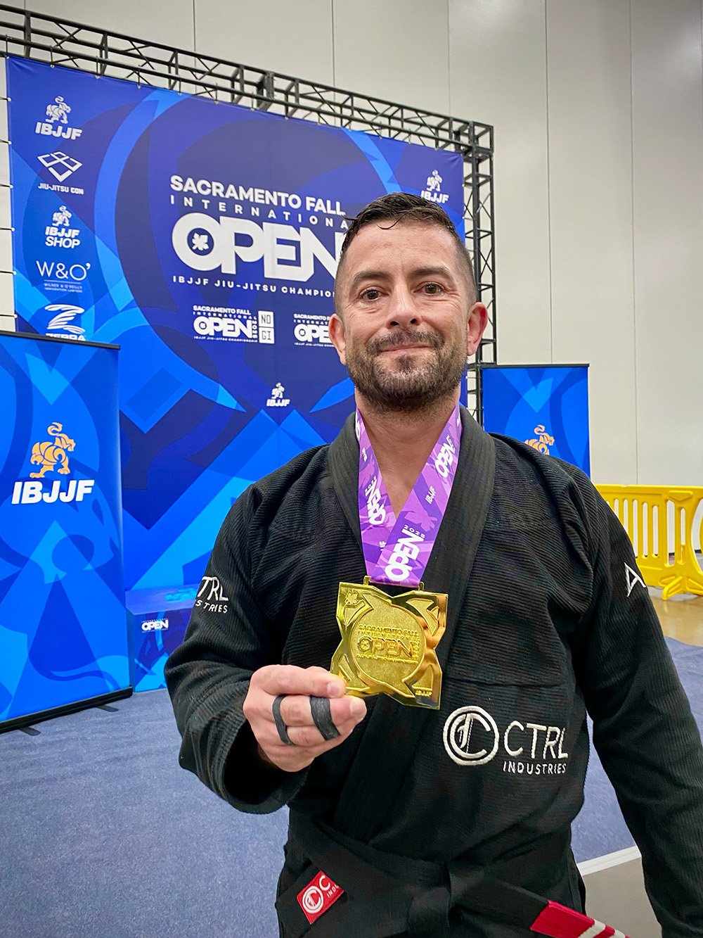 Jeremy after winning gold at the 2025 Sacramento IBJJF Open
